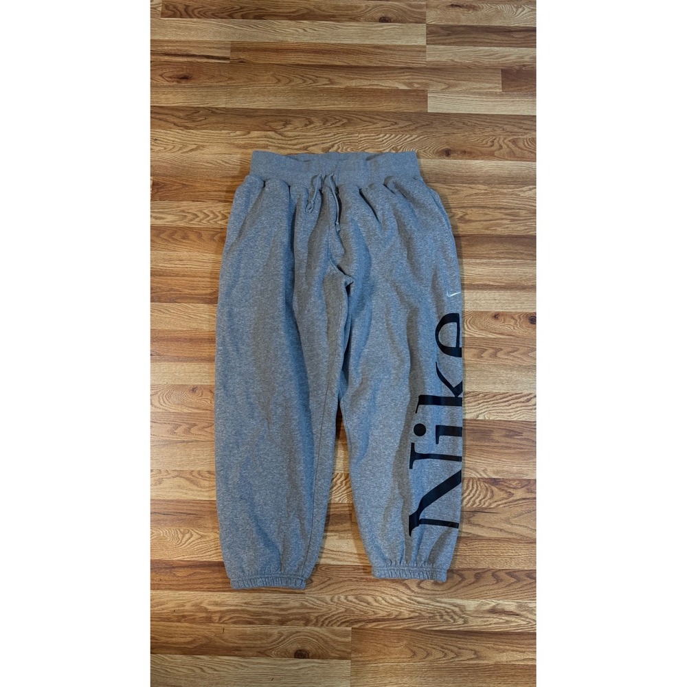 Nike Mens XL Gray Fleece Sweatpants Graphic Logo Joggers Heather Gray